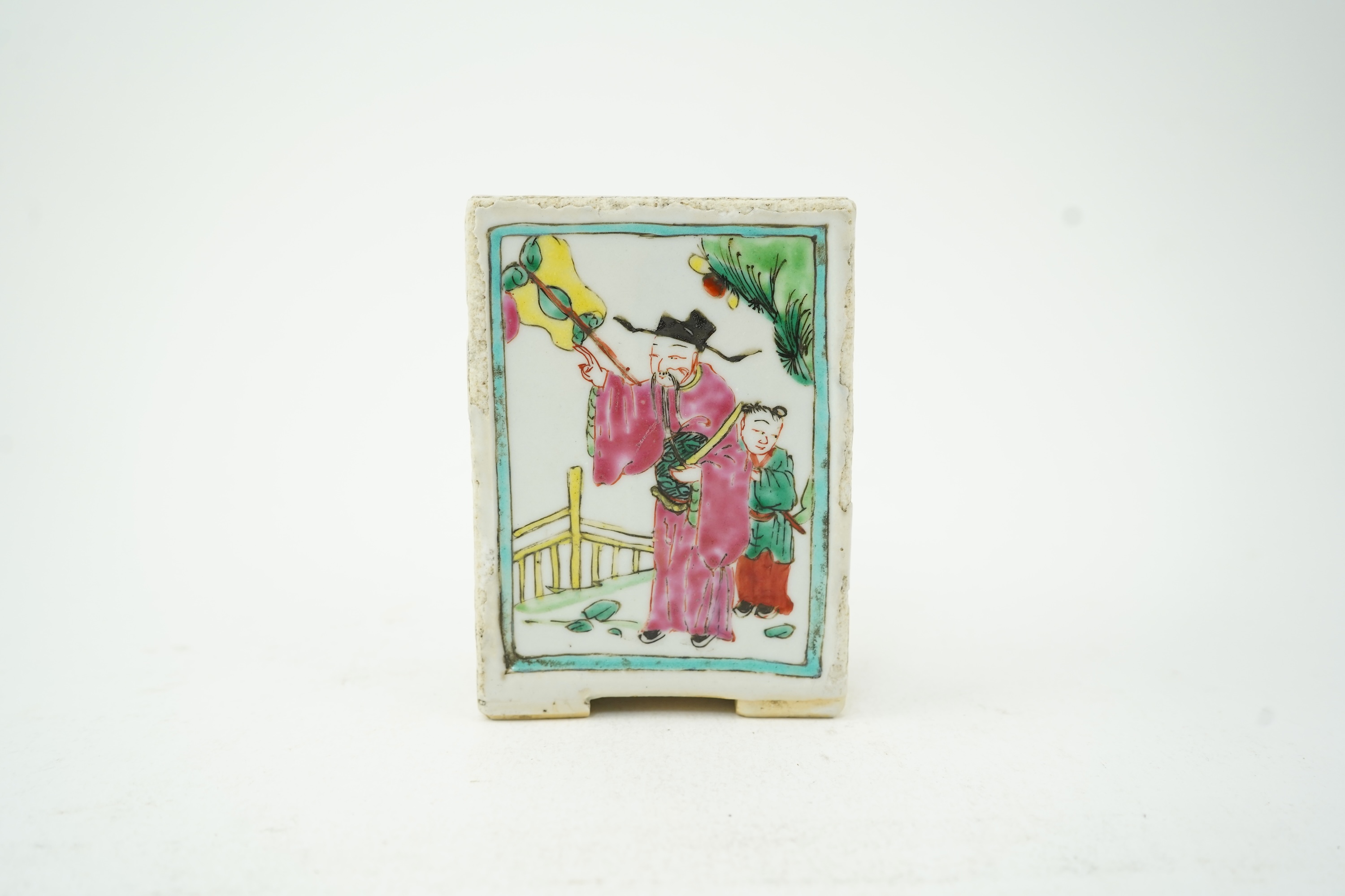 A Chinese famille rose rectangular brushpot, Yongzheng period (1723-35)